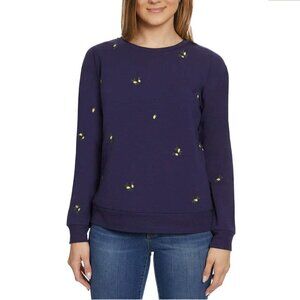 NWT Gloria Vanderbilt Women's Floral Embroidered Crewneck Pullover Sweater Top